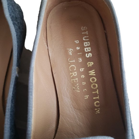 J. Crew /Stubbs & Wootton Gray Collab Classic Flannel Loafers Rabbit /Hare W(6) - Picture 7 of 13